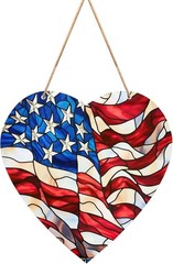 Flag Suncatcher Patriotic ACRYLIC 2D Flat FAST Free Ship 8 Inch US
