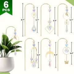 Crystal Sun Catchers for Garden and Indoor Decor Gold 6 Pack
