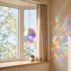 6cm Aurora Crystal Suncatcher Octagon Prism Rainbow Maker Window Hanging Boho