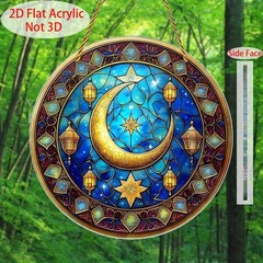 Moon Star Lantern Circular Acrylic Suncatcher Flat Indoor Light Catcher Decor