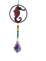 NEW sun catcher crystals rainbow colors hangs 13-15 inches SEA HORSE
