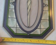 Lavaggi signed American Angel stained glass sun catcher