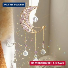 Crystal Moon Suncacher-Sun Catchers Indoor Window Prism Moon Crystal Dream Catch