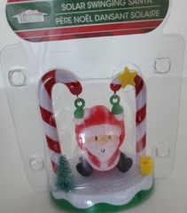Swinging Santa on Candy Cane Swing Christmas SOLAR POWERED DANCING BOBBLE TOY