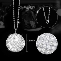 Bling Crystal Ball Car Rear View Mirror, Rhinestone Home Decor Ornament, Crys…