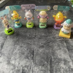 VTG Solar Powered Dancing Bunnies, Lambs, & Chicks Lot Of 6 Easter Figures