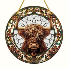 1 PC Acrylic Suncatcher Pendant Colorful Printed Patterns Home Decor Pendant