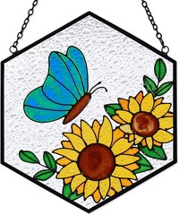 Huray Rayho Stained Glass Butterfly Suncatcher