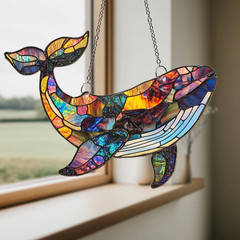 Handmade Ocean Wave Acrylic Suncatcher Coastal Beach Window Hanging Decor