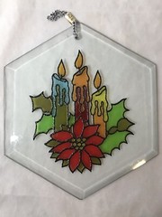 Verona Vergasi Crystal Illusions Beveled Glass Christmas Ornament Candles 1980
