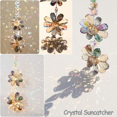Crystal Flower Suncatcher Hanging Ornament Rainbow Maker Window Sun Catcher Ind