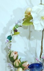 Handmade 6″ Sun Catcher Glass Butterfly Floral Blue Heart 3 Light Settings