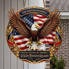 Custom Independence Home Decor Wall Sign with Rope