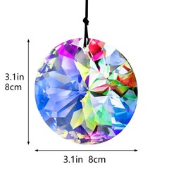 3″/79mm Hanging Crystal Prism Suncatcher for 3.1*3.1 inches, Ab Color_round