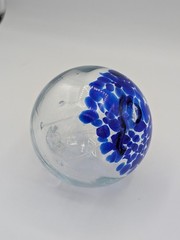 Gorgeous Kitras Speckled Blue Spirit Tree Witch Ball LG. Sphere/ Orb Suncatcher