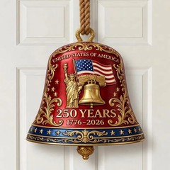 Years of America Patriotic Metal Look Wall Sign with Rope