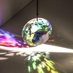 3″/79mm Hanging Crystal Prism Suncatcher for 3.1*3.1 inches, Ab Color_round