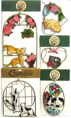 Capiz Shell Suncatcher Lot – 5 NEW in Packages – Cats – Flowers – Butterfly