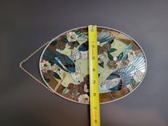 Joan Baker Designs Blue Birds Springtime Themed Stained Glass Sun Catcher 9×6.5″