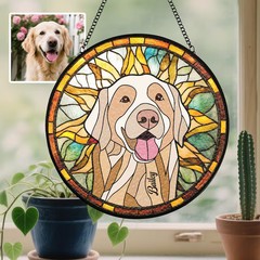 Custom Pet Portrait Stained Glass Suncatcher