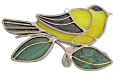 Golden Finch Glass Sun Catcher (SKU#2765)