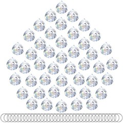 48 Pcs Clear Crystal Ball Suncatcher Sun Catcher Crystal Prisms for Chandelie…