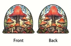 Forest Mushrooms Suncatcher Double Sided Round Dyed Acrylic Decor 0008