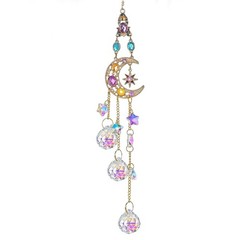 Handmade Crystal Moon and Star Suncatchers for Home and Garden Decor