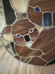 Artisan stained glass suncatcher features a mother and baby koala Beautiful GUC
