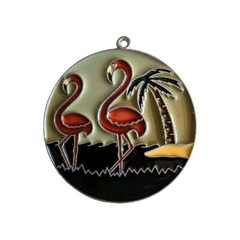 FLAMINGO SUNCATCHER Ornament Stain Glass Style