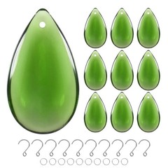 10PCS Crystal Teardrop Prisms, 20.5mm/0.81″ Pendant Hanging [Grass Green]