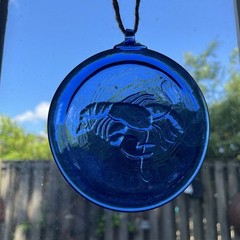 3” Bright Blue Lobster Figure Window Hanging Glass Sun Catcher