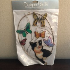 Designer Shells New Cat Kitten Wall and Window Hanging Decor Handcrafted