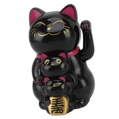 Solar Powered Lucky Cat Smiling Ornament For Home And Car Excellent