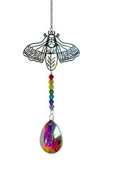 NEW sun catcher crystals rainbow colors hangs 13-15 inches MOTH