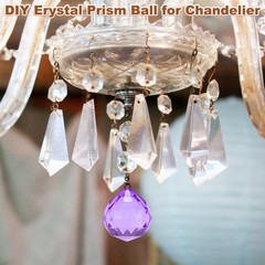 6-Pack Crystal Ball Prisms, 33.5mm/1.32 Inch Pendant Hanging [Purple]