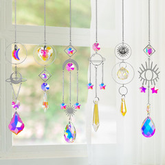 Sun Catchers 6Pieces Colorful Crystals Suncatcher with Chain Pendant Ornaments H