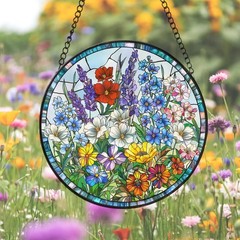 Wildflower Stained Glass Suncatcher