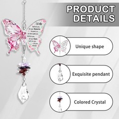 50th Birthday Gifts for Women Butterfly Crystal 50th Birthday Suncatcher 1976…