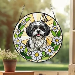 Custom Pet Portrait Stained Glass Suncatcher