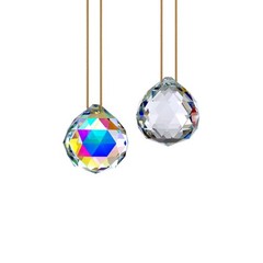 2pcs Clear Crystal Ball Prisms 40mm Suncatcher Glass Pendant Rainbow Maker fo…