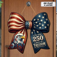 America 250th Anniversary Patriotic USA Wall Sign with Rope
