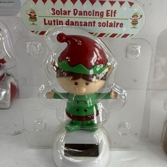 Lot Of #5 Solar Dancing Christmas Characters 1 Dog 2 Elves 2 Santa’s