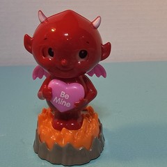 Solar Dancing Devil Valentine’s Be Mine cupid wings wobble toy Heart horns