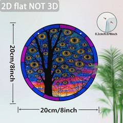 Tree of Life Evil Eye Acrylic Suncatcher Spooky Halloween Window Art Decor Gift