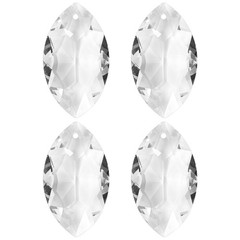 4PCS Crystal Horse Eye Prisms, 38mm/1.5″ Pendant Hanging [Clear White]