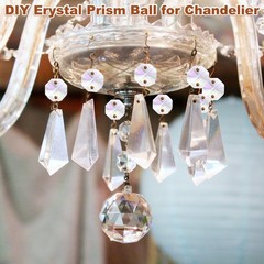 50PCS Crystal 2 Hole Octagon Prisms, 14mm/0.55″ Pendant Hanging [Multicolor]