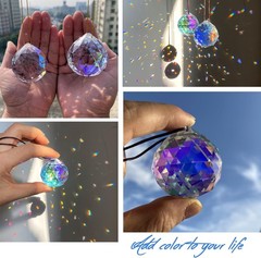 2PCS 4cm Ball Crystal Sun Catcher Prisms, Hanging Suncatchers with Glass Pris…
