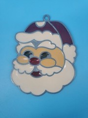 Vintage Suncatchers Holiday Candle And Santa Seasonal Decore Hanging