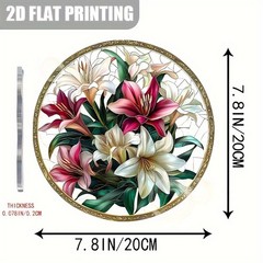 Vintage Lily Bouquet Acrylic Sun Catcher Floral Hanging Ornament for Wall Decor